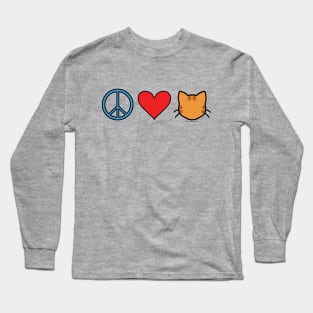 Peace Love Cats - Orange Long Sleeve T-Shirt